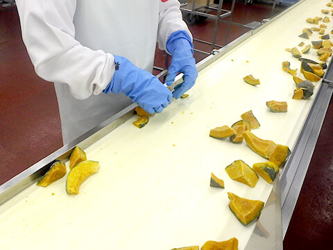 異物混入防止対策：①各種冷凍野菜